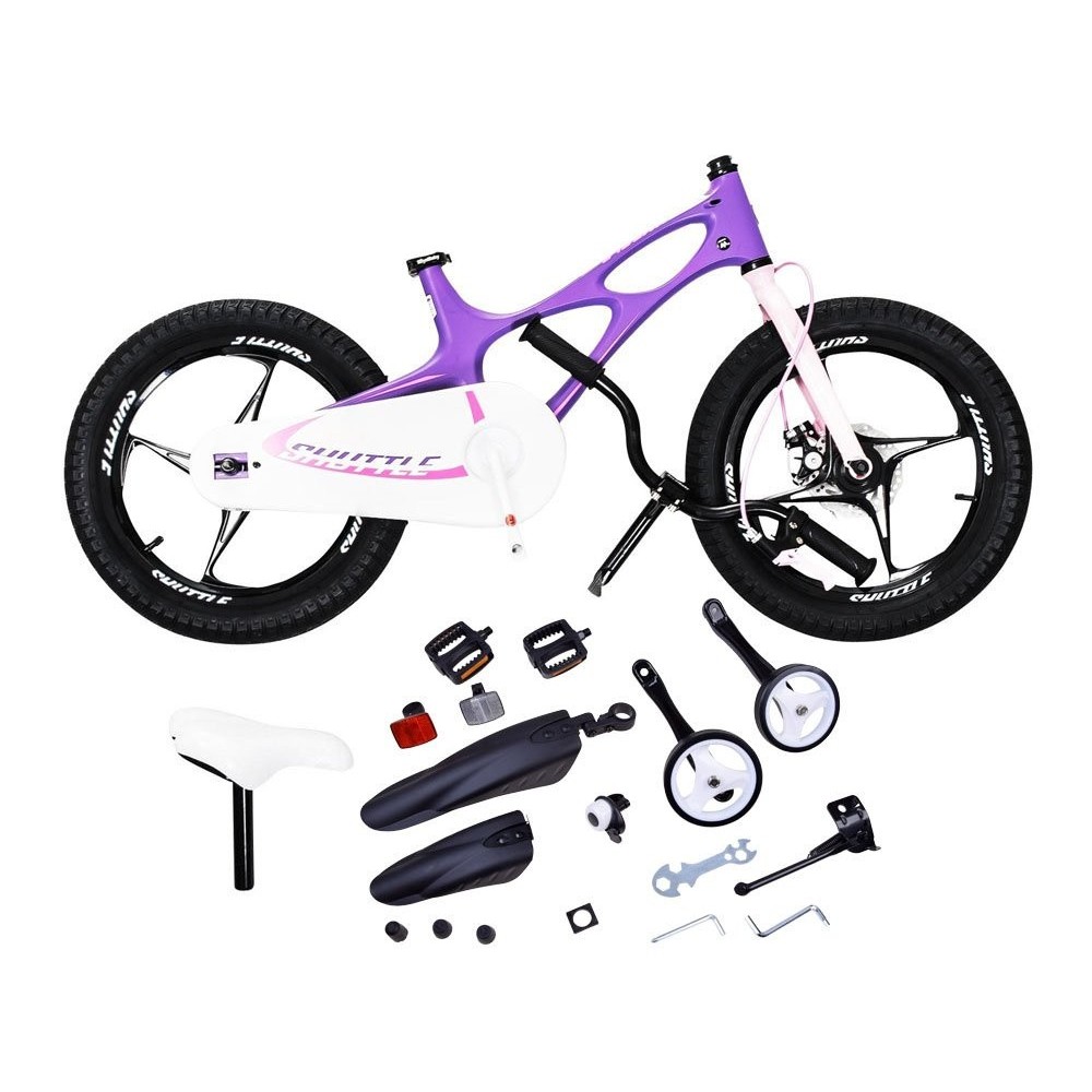 Royal Baby Detský bicykel Space Shuttle 16" s nafukovacími kolesami + pomocné kolieska, fialový