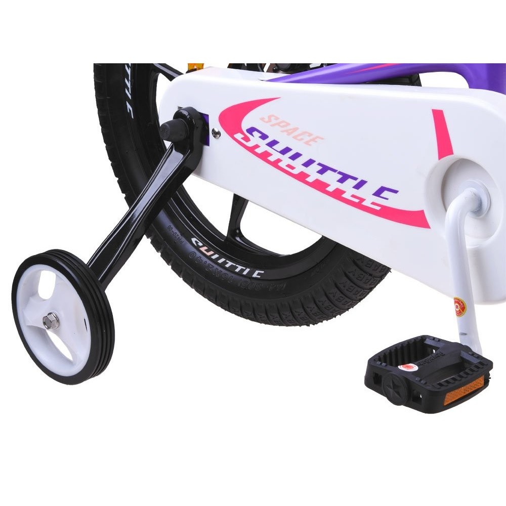 Royal Baby Detský bicykel Space Shuttle 16" s nafukovacími kolesami + pomocné kolieska, fialový