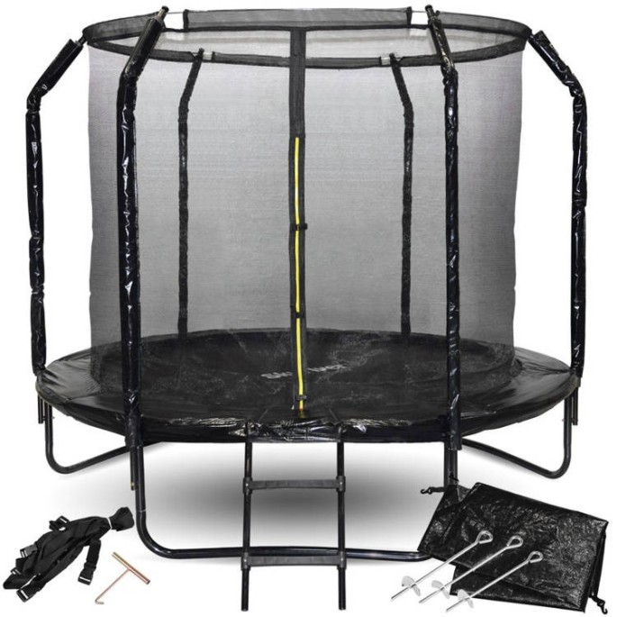 Skyflyer, Záhradná Trampolína 244cm 8Ft + rebrík, nosnosť 150kg, čierna