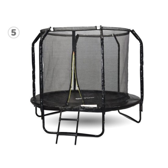 Skyflyer, Záhradná Trampolína 244cm 8Ft + rebrík, nosnosť 150kg, čierna