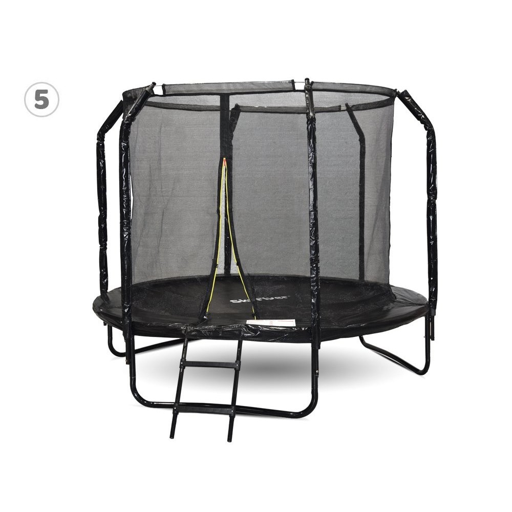 Skyflyer, Záhradná Trampolína 244cm 8Ft + rebrík, nosnosť 150kg, čierna