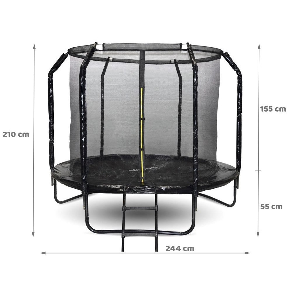 Skyflyer, Záhradná Trampolína 244cm 8Ft + rebrík, nosnosť 150kg, čierna