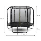 Skyflyer, Záhradná Trampolína 244cm 8Ft + rebrík, nosnosť 150kg, čierna