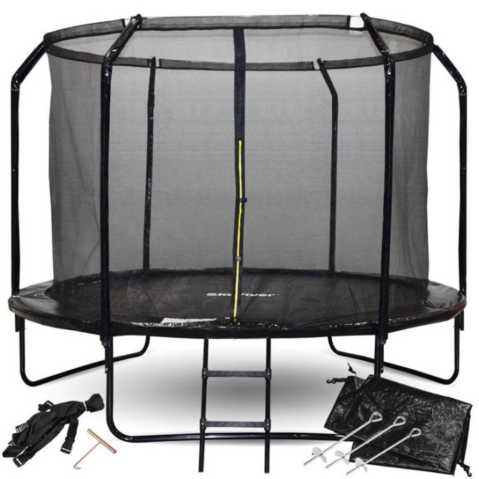 Skyflyer, Záhradná Trampolína 304cm 10Ft  + rebrík, nosnosť 150kg, čierna