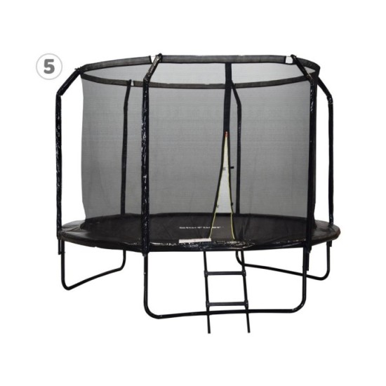 Skyflyer, Záhradná Trampolína 304cm 10Ft  + rebrík, nosnosť 150kg, čierna