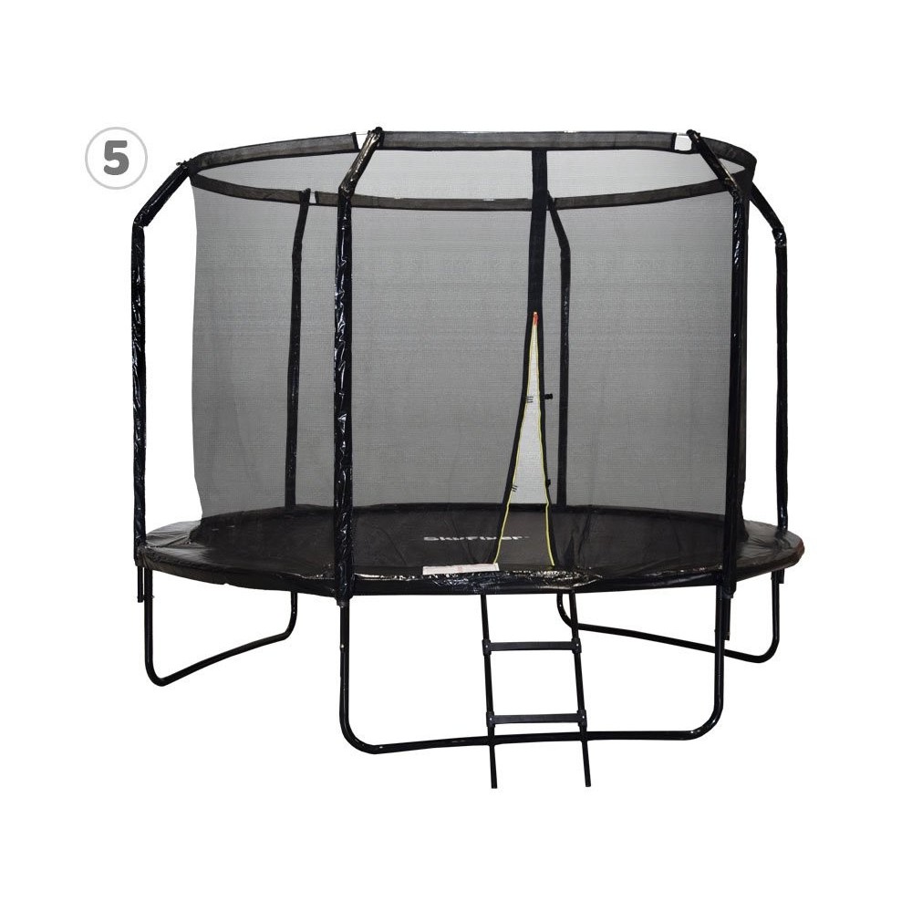 Skyflyer, Záhradná Trampolína 304cm 10Ft  + rebrík, nosnosť 150kg, čierna