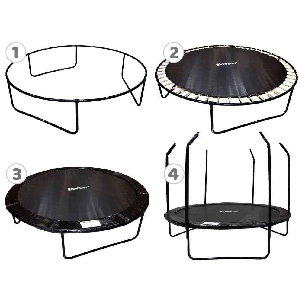 Skyflyer, Záhradná Trampolína 304cm 10Ft  + rebrík, nosnosť 150kg, čierna