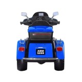 JOKO Veľká Elektrická Motorka Chopper 118cm, penové kolesá, kožené sedadlo, modrá