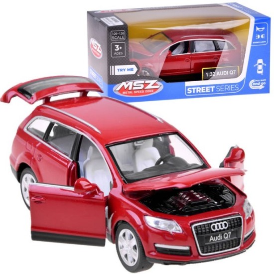 JOKO Kovový model autíčka AUDI Q7 SUV 1:32 so svetlom a zvukom, červené