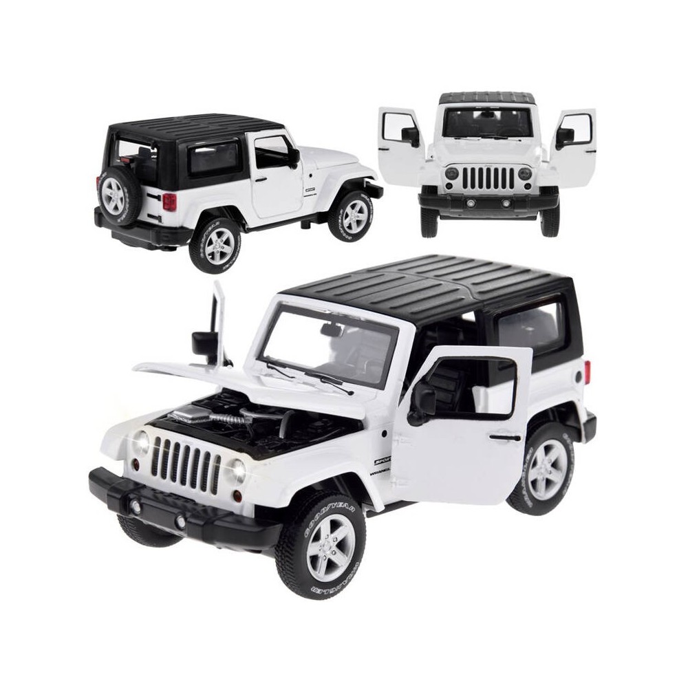 JOKO Kovový Model Autíčka Jeep Wrangler 1:32 so svetlom a zvukom, biele