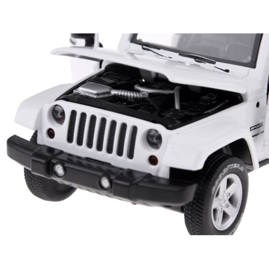 JOKO Kovový Model Autíčka Jeep Wrangler 1:32 so svetlom a zvukom, biele