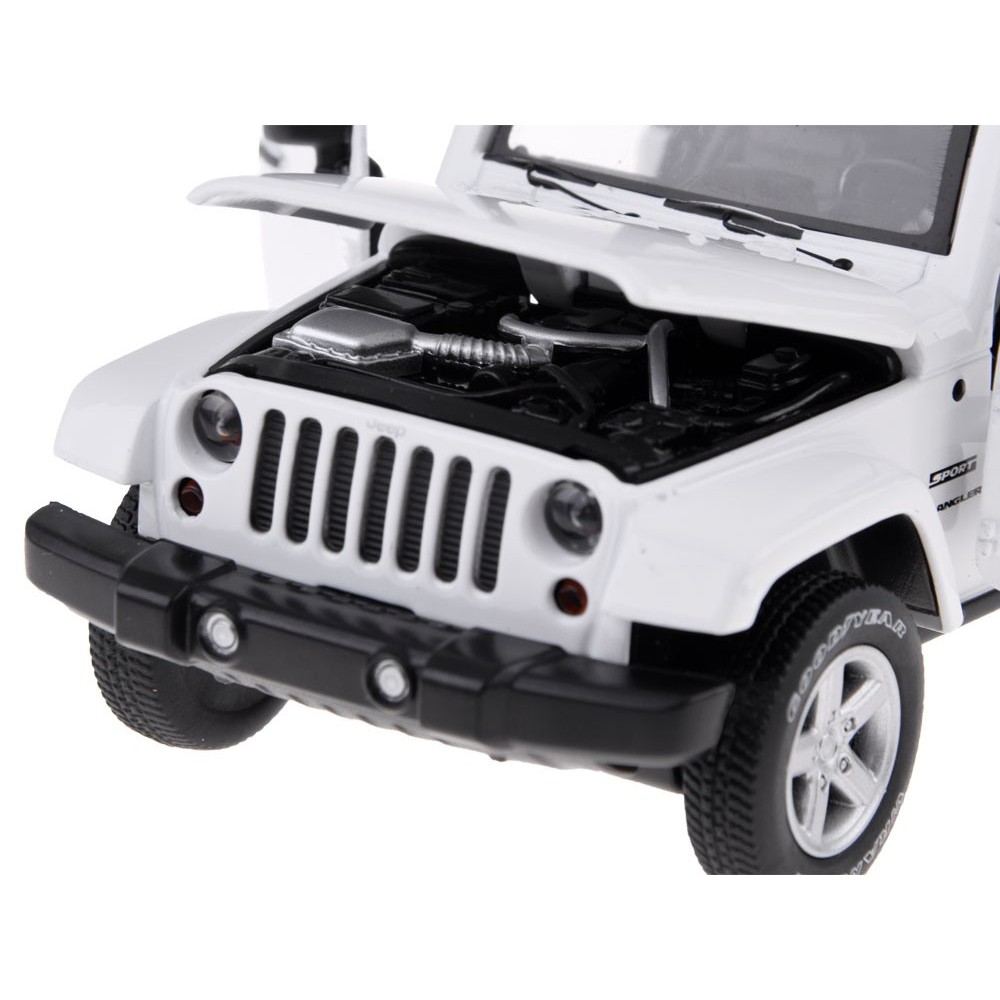 JOKO Kovový Model Autíčka Jeep Wrangler 1:32 so svetlom a zvukom, biele