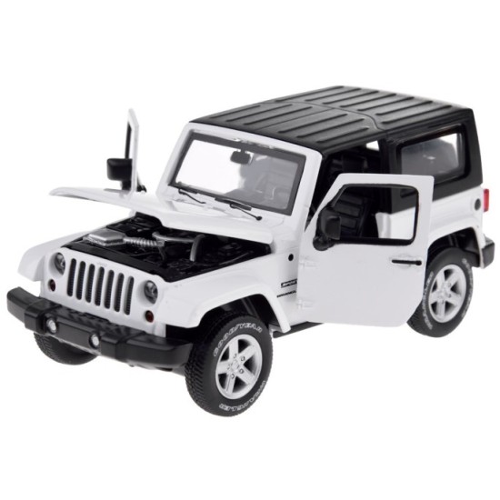 JOKO Kovový Model Autíčka Jeep Wrangler 1:32 so svetlom a zvukom, biele