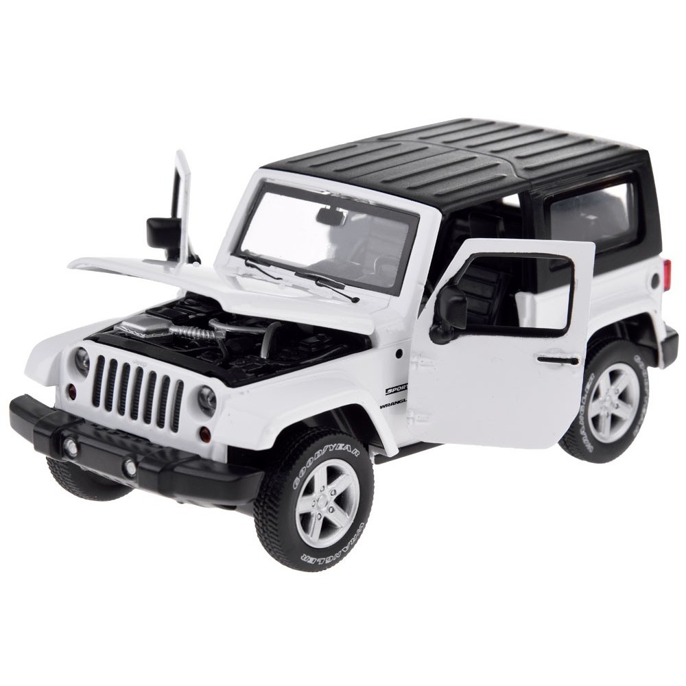 JOKO Kovový Model Autíčka Jeep Wrangler 1:32 so svetlom a zvukom, biele