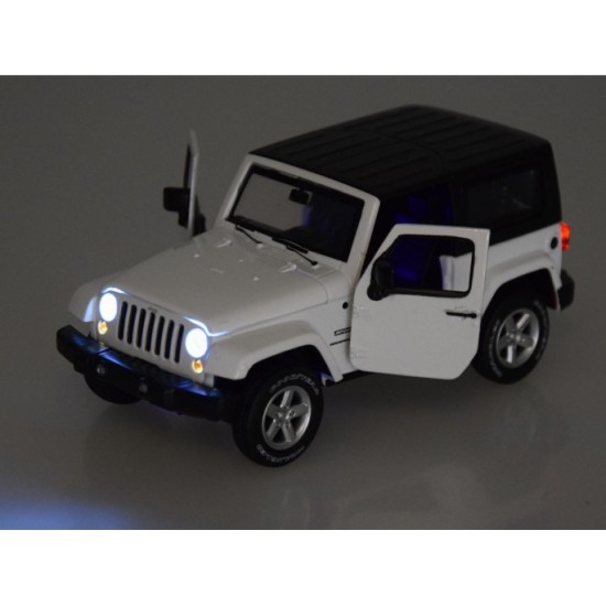 JOKO Kovový Model Autíčka Jeep Wrangler 1:32 so svetlom a zvukom, biele