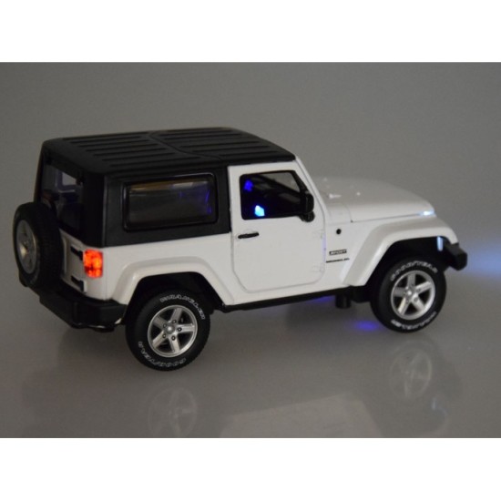 JOKO Kovový Model Autíčka Jeep Wrangler 1:32 so svetlom a zvukom, biele