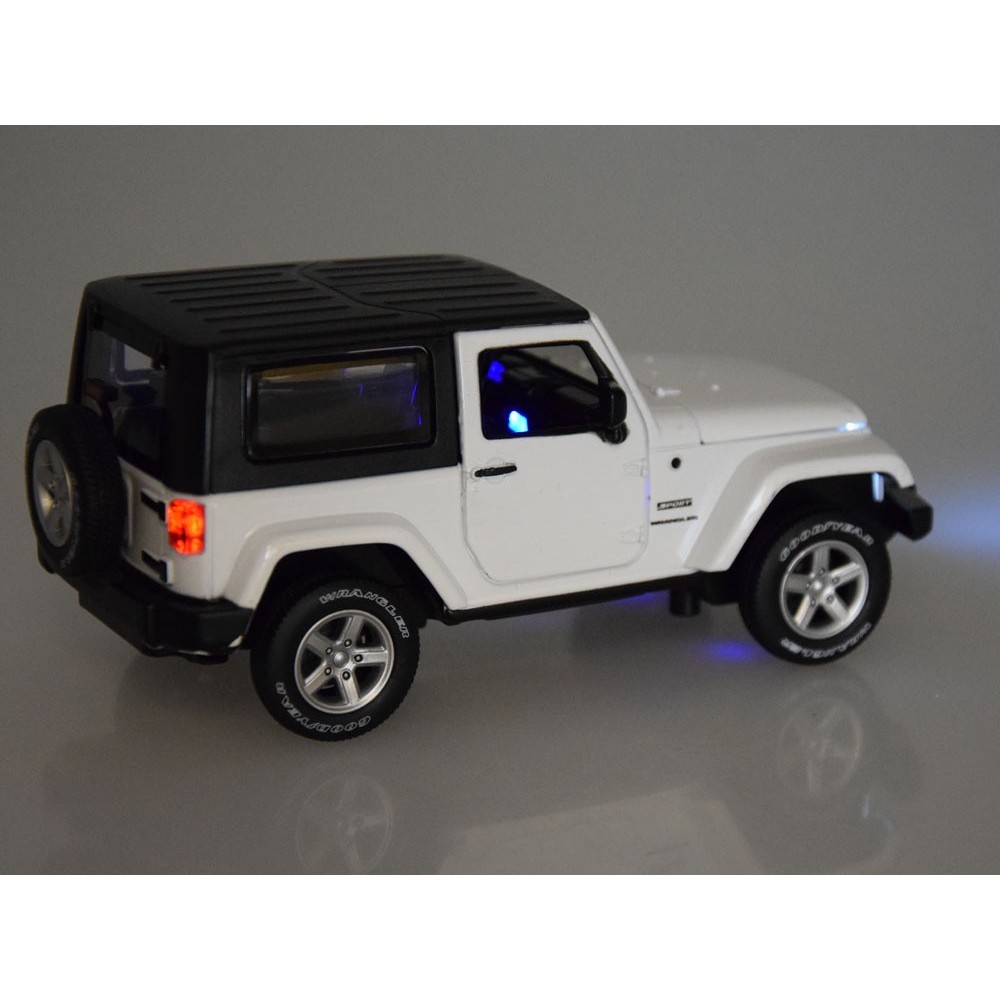 JOKO Kovový Model Autíčka Jeep Wrangler 1:32 so svetlom a zvukom, biele