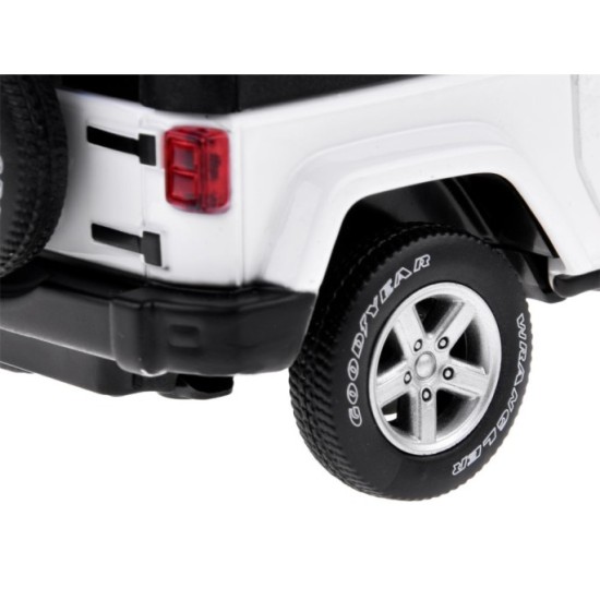 JOKO Kovový Model Autíčka Jeep Wrangler 1:32 so svetlom a zvukom, biele