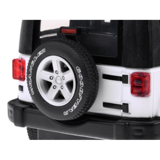 JOKO Kovový Model Autíčka Jeep Wrangler 1:32 so svetlom a zvukom, biele