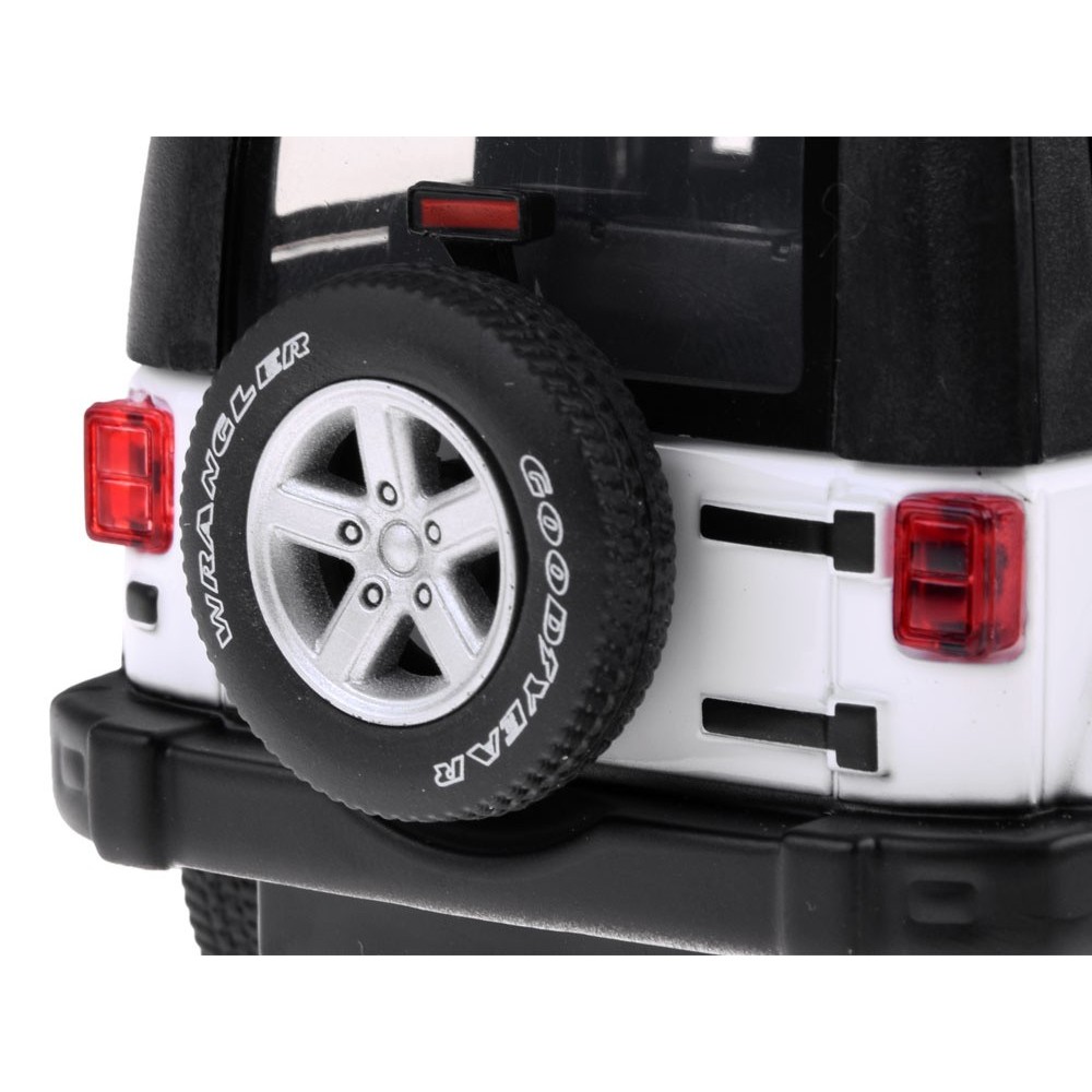 JOKO Kovový Model Autíčka Jeep Wrangler 1:32 so svetlom a zvukom, biele