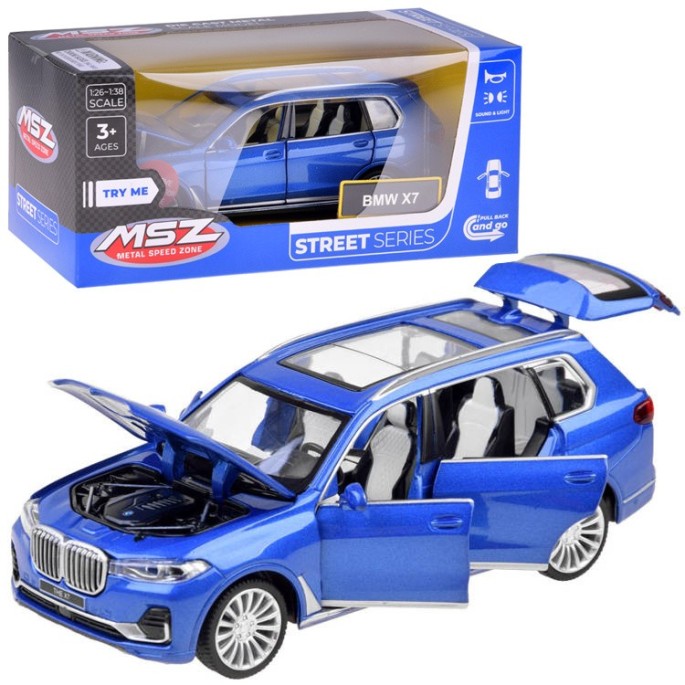 JOKO Kovový Model Autíčka BMW X7 SUV 1:32 so svetlom a zvukom, modré