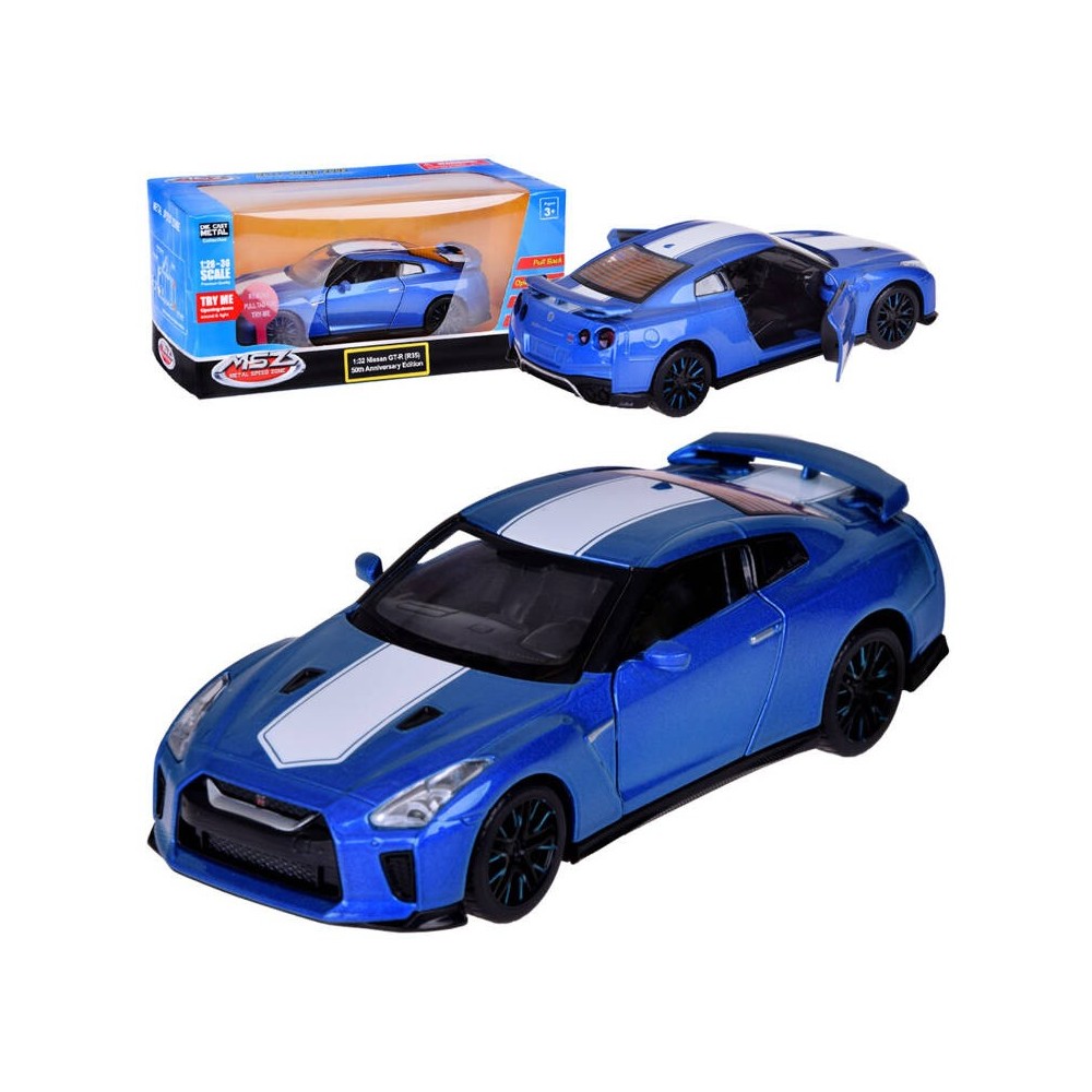 JOKO Kovový Model Auta Nissan GT-R 1:32 so svetlom a zvukom, modré