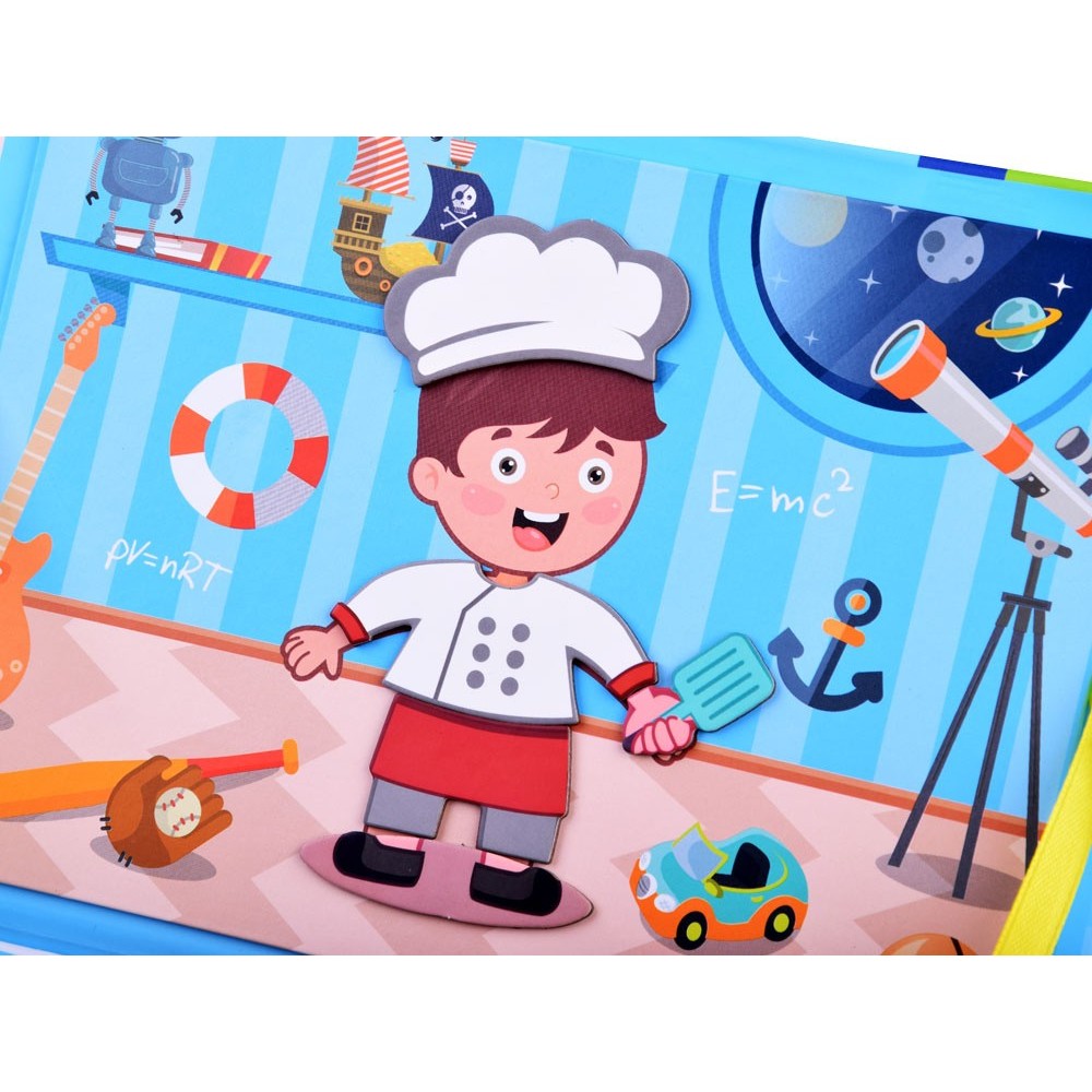 JOKO Magnetická kniha, magnetické Puzzle Povolania Chlapci, Profesie, Policajt, Astronaut, Hasič