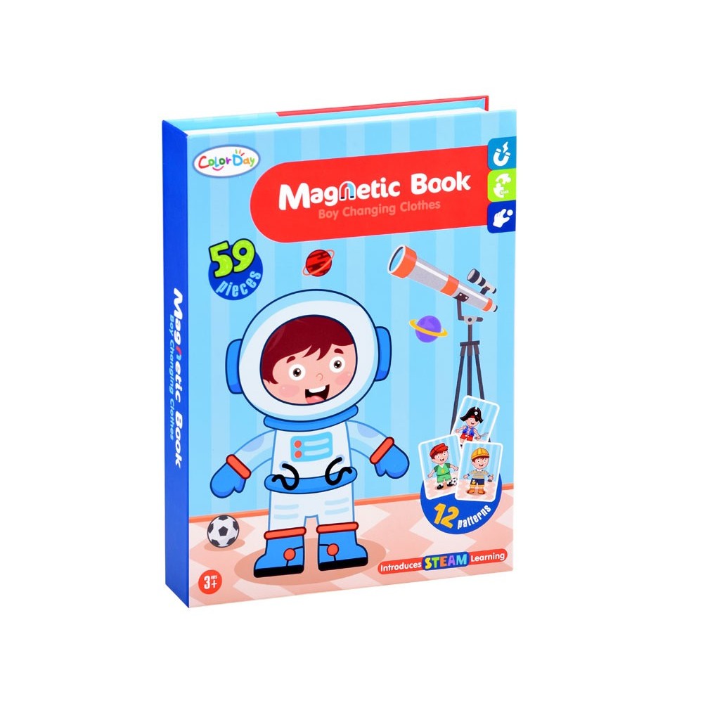 JOKO Magnetická kniha, magnetické Puzzle Povolania Chlapci, Profesie, Policajt, Astronaut, Hasič