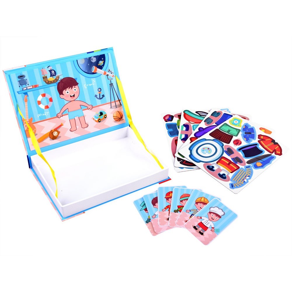 JOKO Magnetická kniha, magnetické Puzzle Povolania Chlapci, Profesie, Policajt, Astronaut, Hasič