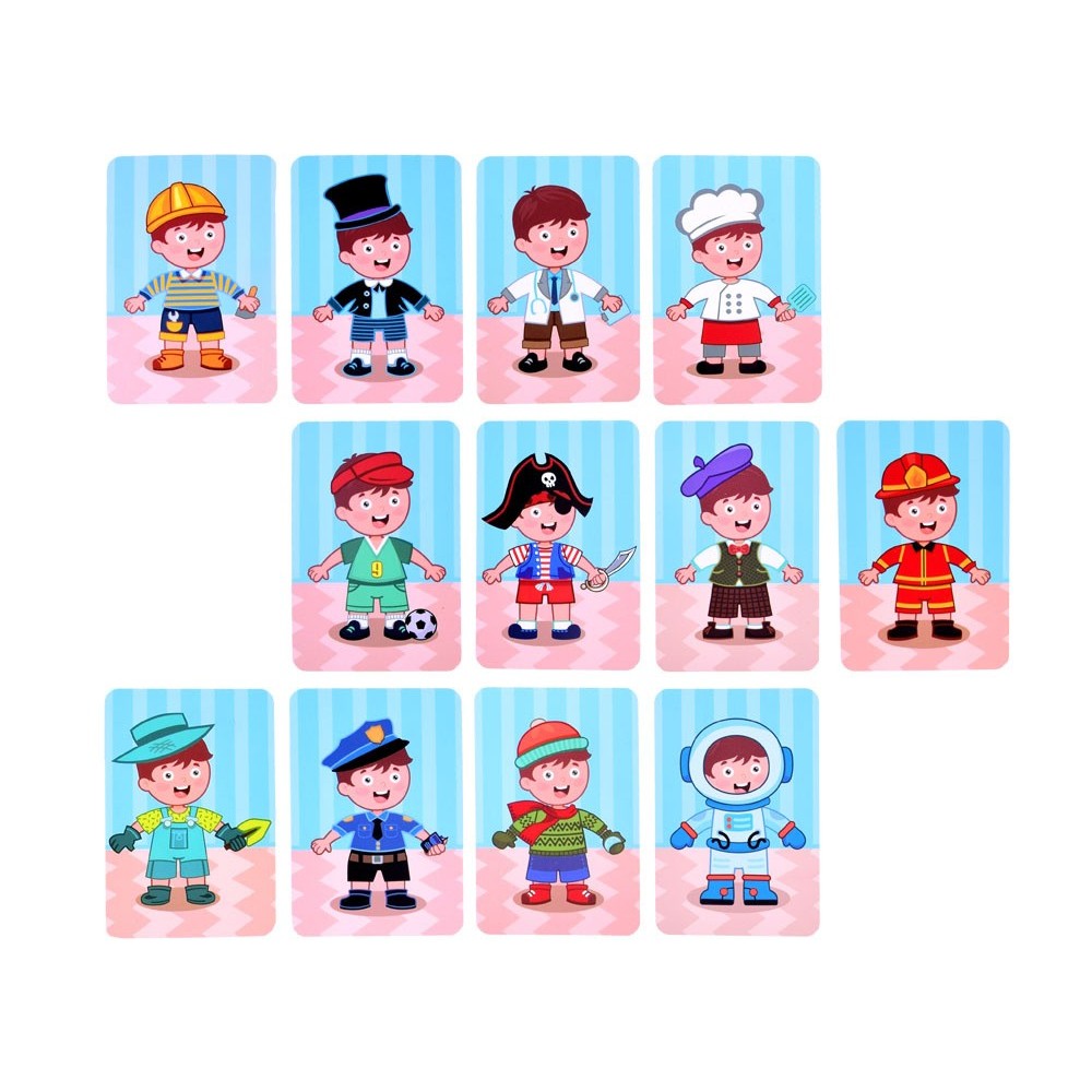 JOKO Magnetická kniha, magnetické Puzzle Povolania Chlapci, Profesie, Policajt, Astronaut, Hasič