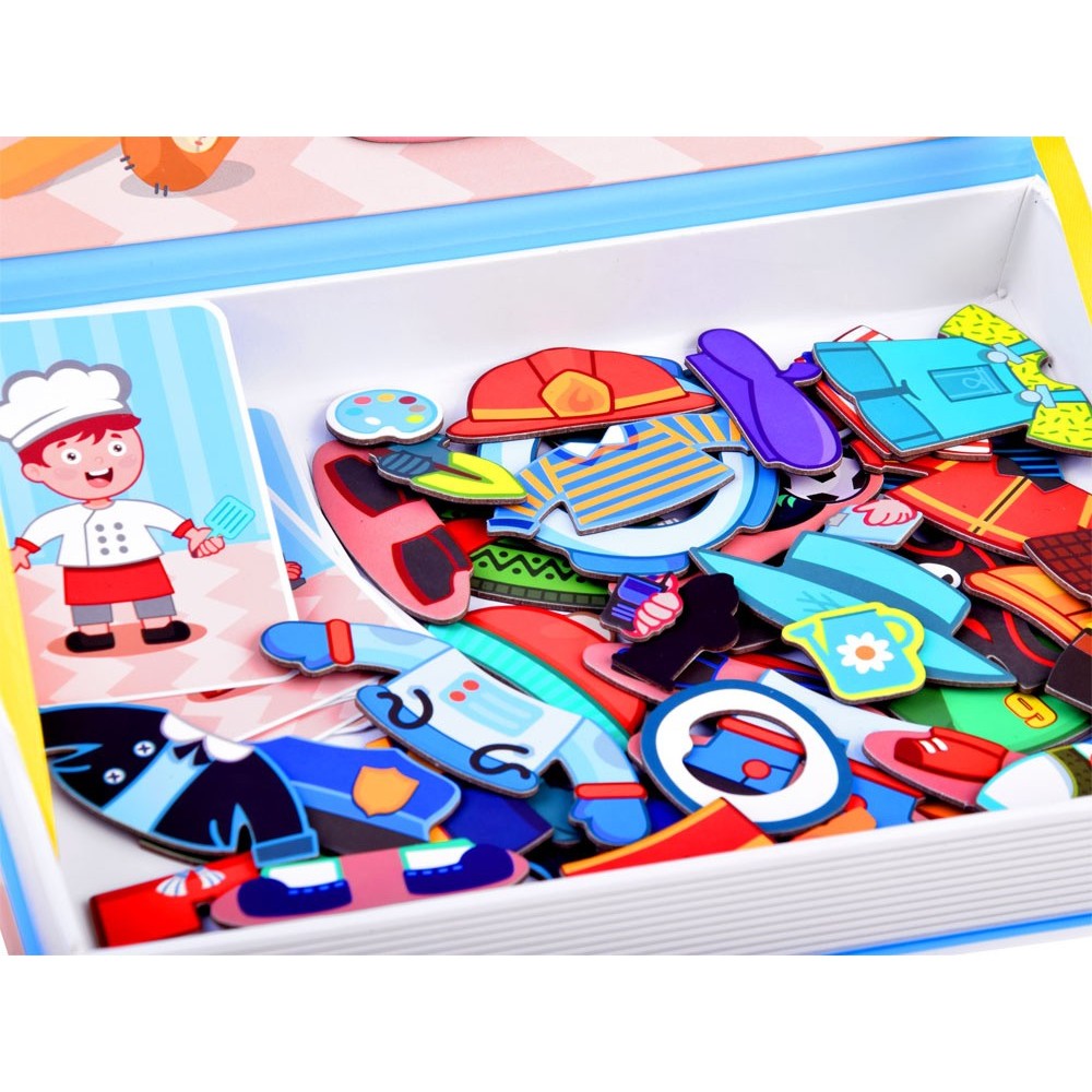 JOKO Magnetická kniha, magnetické Puzzle Povolania Chlapci, Profesie, Policajt, Astronaut, Hasič