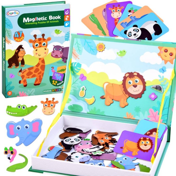 JOKO Magnetická kniha, magnetické Puzzle Zvieratká v Zoo