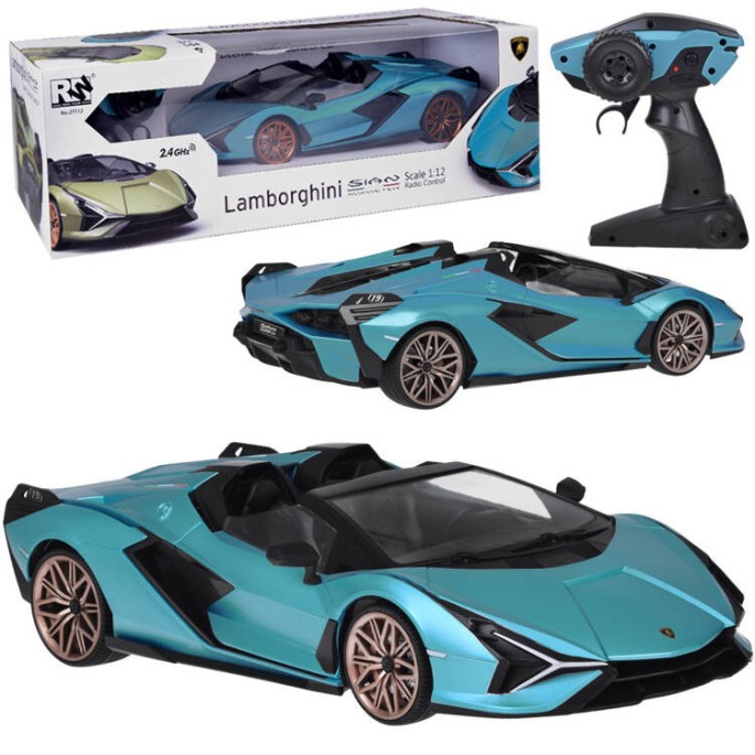 JOKO RC Auto Lamborghini Sián na diaľkové ovládanie so svetlom, modré - potrhana krabica