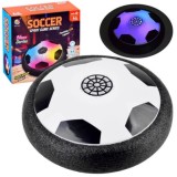 JOKO Hoverball Lietajúca futbalová lopta do izby s LED svetlom na batérie 19cm, čierno-biela