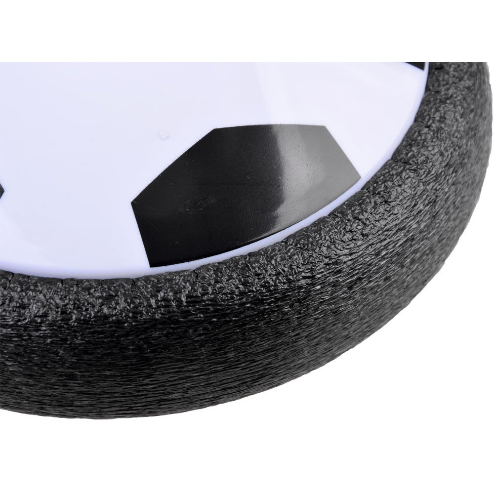 JOKO Hoverball Lietajúca futbalová lopta do izby s LED svetlom na batérie 19cm, čierno-biela