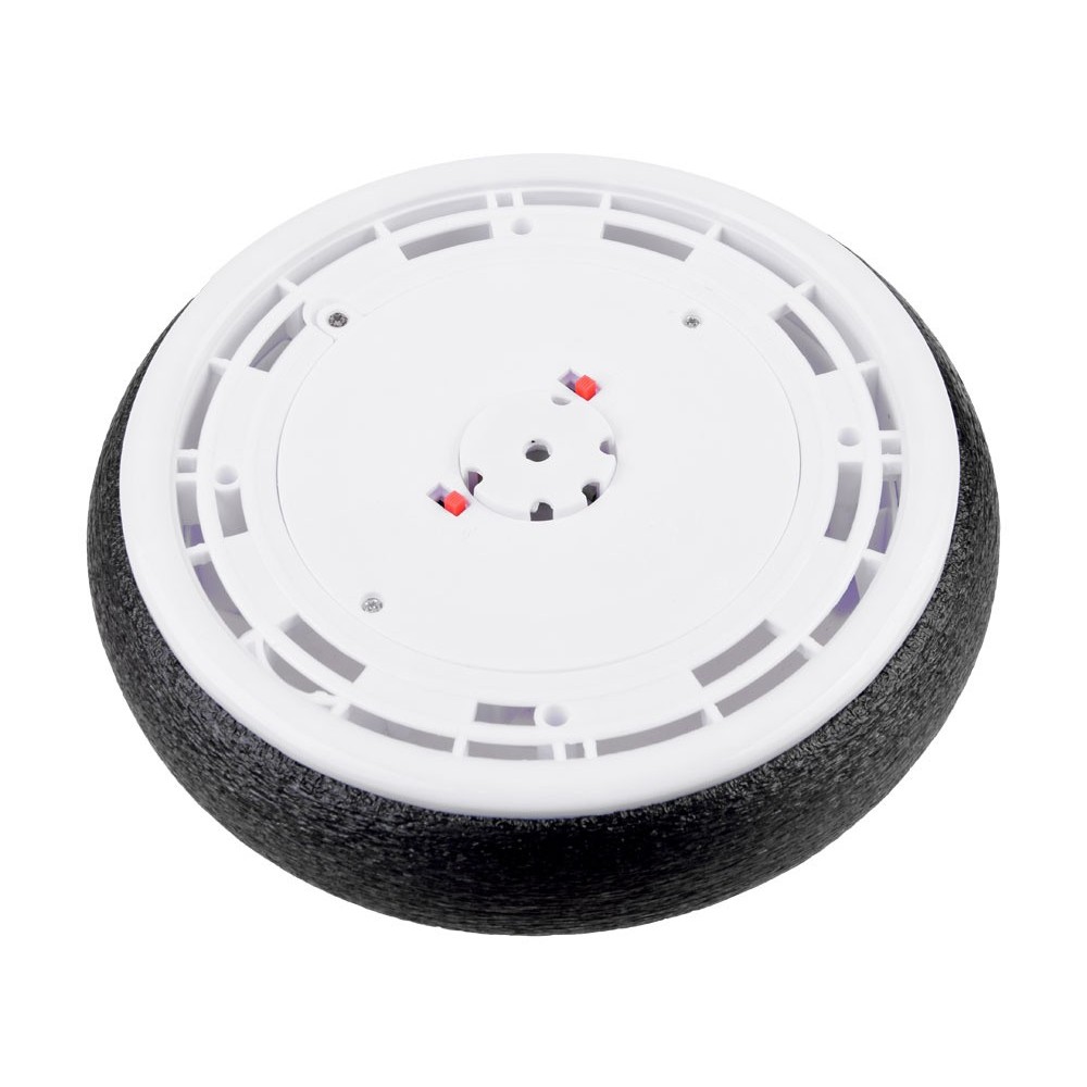 JOKO Hoverball Lietajúca futbalová lopta do izby s LED svetlom na batérie 19cm, čierno-biela