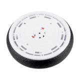 JOKO Hoverball Lietajúca futbalová lopta do izby s LED svetlom na batérie 19cm, čierno-biela