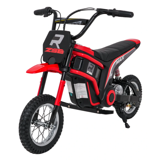 JOKO Elektrická Motorka RZ56 MAX 350W s Reťazovým Pohonom 24V, Nafukovacie kolesá, Kožené sedadlo, nosnosť 65kg, červená