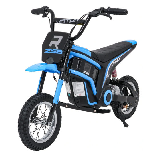 JOKO Elektrická Motorka RZ56 MAX 350W s Reťazovým Pohonom 24V, Nafukovacie kolesá, Kožené sedadlo, nosnosť 65kg, modrá