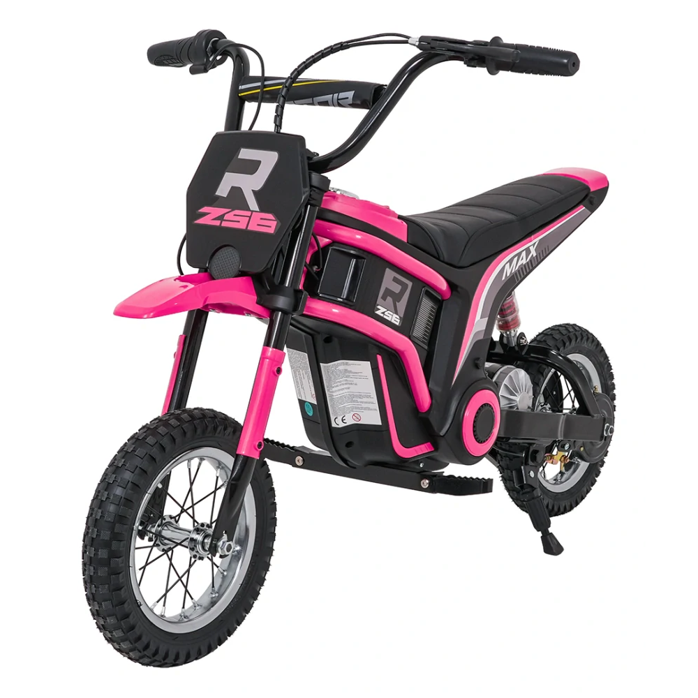 JOKO Elektrická Motorka RZ56 MAX 350W s Reťazovým Pohonom 24V, Nafukovacie kolesá, Kožené sedadlo, nosnosť 65kg, ružová