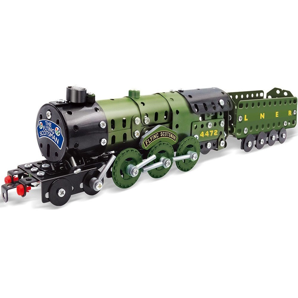 JOKO Konštrukčná Kovová stavebnica Lokomotíva Flying Scotsman s vagónom 340ks
