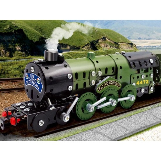 JOKO Konštrukčná Kovová stavebnica Lokomotíva Flying Scotsman s vagónom 340ks