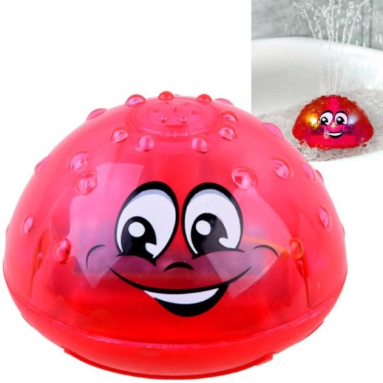  JOKO Striekajúca fontána do vane Lopta Smile, hračka do kúpeľa so svetlom, červená
