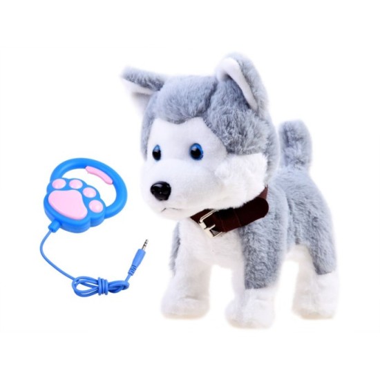 JOKO Interaktívny Psík HUSKY na dotyk so zvukom + vodítko