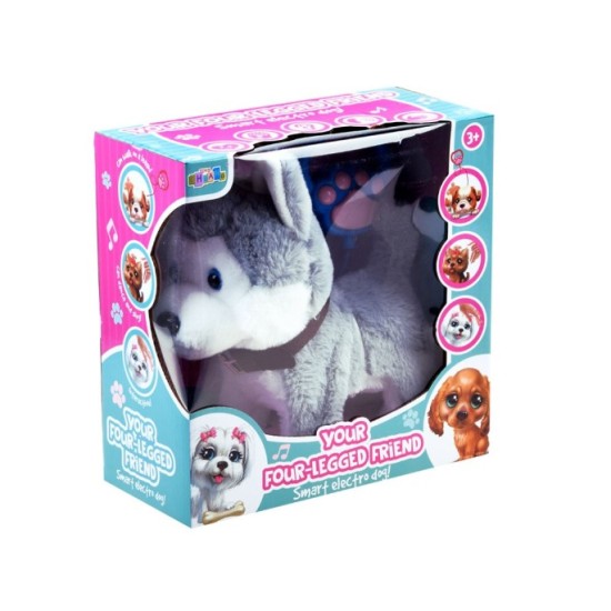 JOKO Interaktívny Psík HUSKY na dotyk so zvukom + vodítko