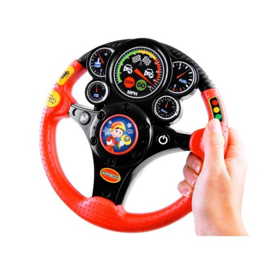 JOKO Detský Interaktívny Volant so svetlom a zvukom, červený