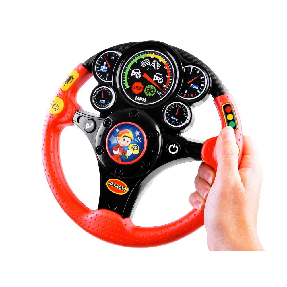 JOKO Detský Interaktívny Volant so svetlom a zvukom, červený
