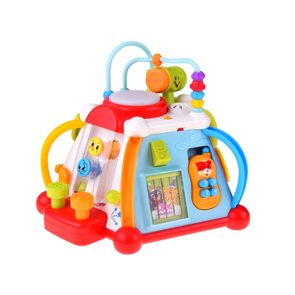 HOLA Toys Interaktívna kocka pre deti so svetlom a zvukom + mikrofón a volant 15v1