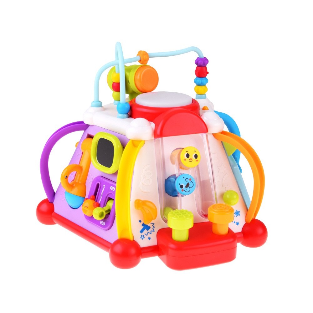 HOLA Toys Interaktívna kocka pre deti so svetlom a zvukom + mikrofón a volant 15v1