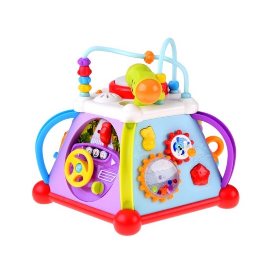 HOLA Toys Interaktívna kocka pre deti so svetlom a zvukom + mikrofón a volant 15v1